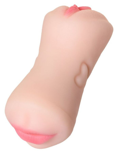 Телесный двусторонний мастурбатор Pretty Mouth - ротик и вагина Телесный двусторонний мастурбатор Pretty Mouth - ротик и вагина