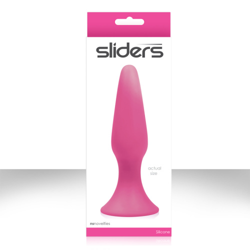 Розовая анальная пробка Sliders Silicone Anal Plugs Large на присоске - 15,2 см. фото 3