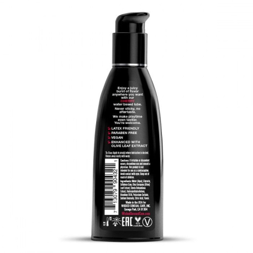 Лубрикант на водной основе с ароматом вишни Wicked Aqua Cherry - 60 мл. фото 3