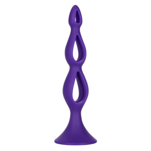 Фиолетовая анальная елочка Silicone Triple Probe - 14,5 см. фото 4