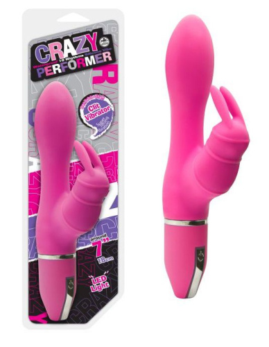 Вибратор с клиторальным стимулятором-зайкой - 17,8 см. Вибратор с клиторальным стимулятором-зайкой - 17,8 см.