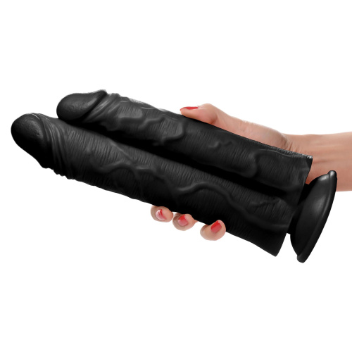 Черный сдвоенный фаллоимитатор Double Stuffer 10’’ Double Pecker Dildo - 27 см. фото 2