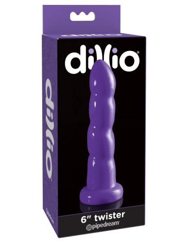 Фиолетовый стимулятор на присоске 6  Twister - 18,4 см. фото 2