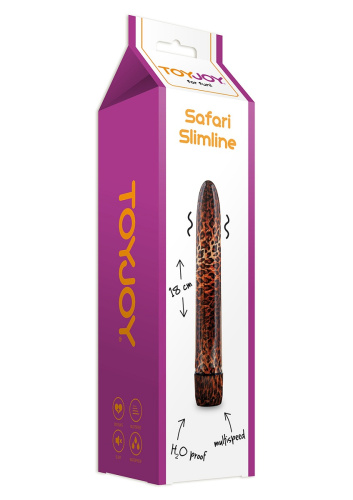 Вибратор с леопардовым принтом Safari Slimline - 18 см. фото 2