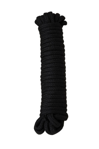 Черная текстильная веревка для бондажа - 1 м. фото 2