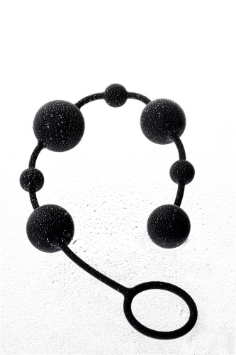 Черная анальная цепочка A-toys с шариками - 35,9 см. фото 10