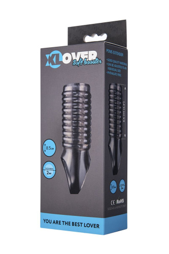 Дымчатая насадка с рёбрышками и подхватом мошонки ToyFa XLover - 12,5 см. фото 4 Дымчатая насадка с рёбрышками и подхватом мошонки ToyFa XLover - 12,5 см. фото 4