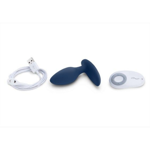 Синяя анальная пробка для ношения Ditto с вибрацией и пультом ДУ - 8,8 см. фото 7