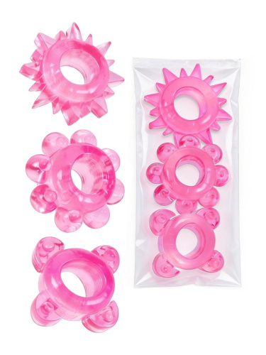 Комплект из 3 розовых эрекционных колец фото 2