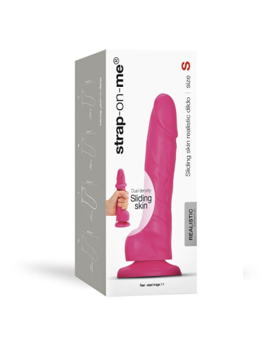 Розовый фаллоимитатор Strap-On-Me Sliding Skin Realistic Dildo size S фото 3