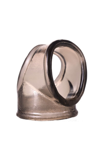 Дымчатое эрекционное кольцо с фиксацией мошонки фото 4