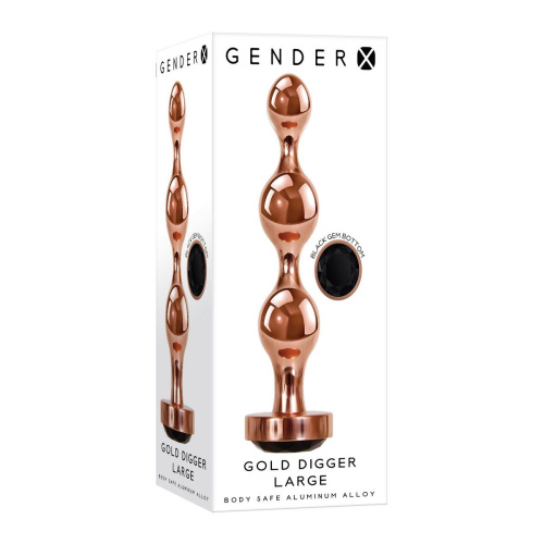 Золотистый анальный стимулятор-елочка Gold Digger Large - 13,5 см. фото 4