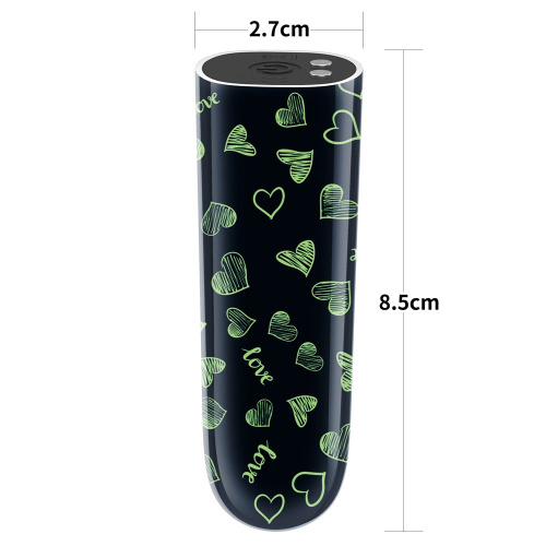 Мини-вибратор Rechargeable Glow-in-the-dark Heart Massager - 8,5 см. фото 4