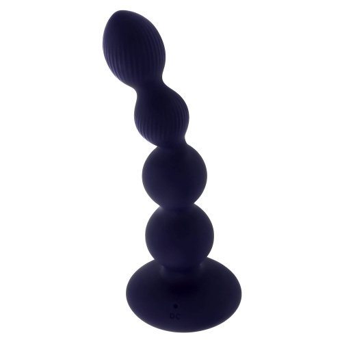Фиолетовые анальные бусы с вибрацией и вращением Pleasure Orbit - 17,8 см. фото 3