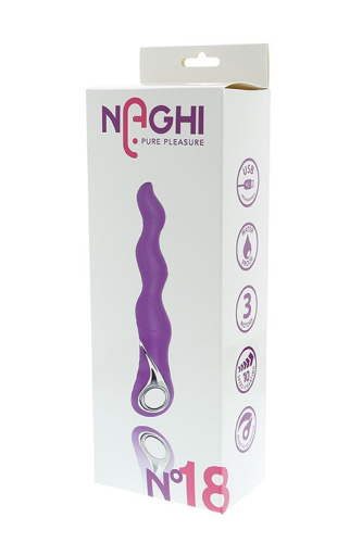 Фиолетовый изогнутый вибратор NAGHI NO.18 RECHARGEABLE 3 MOTOR VIBE - 15 см. фото 2