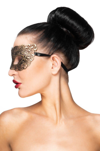 Золотистая карнавальная маска  Альтаир фото 2