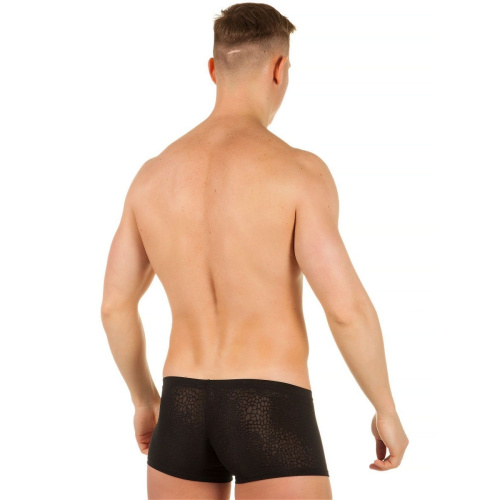 Мужские трусы-хипсы из ткани с текстурой змеиной чешуи Snake Black Boxer фото 5