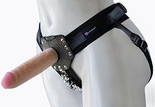 Пояс-трусики с 2 насадками Glamour Silver - 15,5 см.