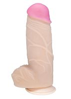 Телесный фаллоимитатор на присоске большого диаметра - 19,5 см. Телесный фаллоимитатор на присоске большого диаметра - 19,5 см.