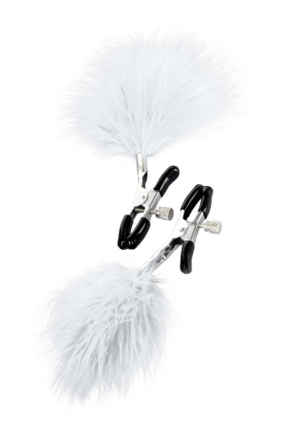 Зажимы для сосков TOYFA Theatre с белым пухом фото 6 Зажимы для сосков TOYFA Theatre с белым пухом фото 6