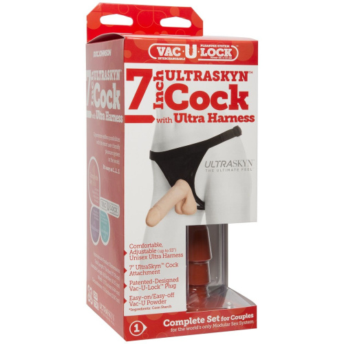 Трусики с насадкой Vac-U-Lock Set 7  ULTRASKYN Ultra Harness - 17,3 см. фото 3