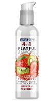 Массажный гель 4-в-1 Straw-Kiwi Pleasures с ароматом клубники и киви - 118 мл.