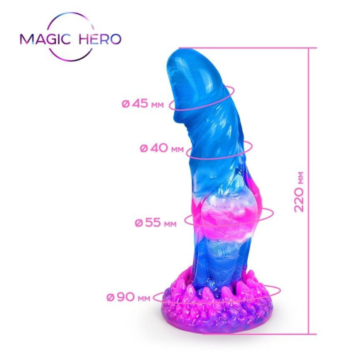 Разноцветный фантазийный фаллоимитатор - 22 см. фото 4