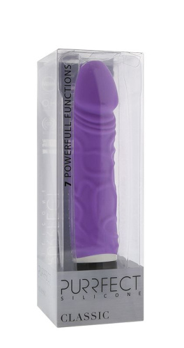 Фиолетовый вибратор-реалистик PURRFECT SILICONE CLASSIC 6.5INCH - 16,5 см. фото 2