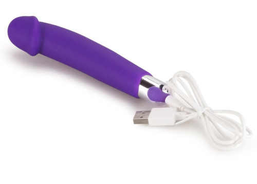 Фиолетовый вибратор Rechargeable IJOY Silicone Dildo - 16,5 см. фото 3