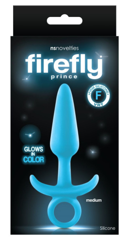 Голубая анальная пробка Firefly Prince Medium - 12,7 см. фото 2 Голубая анальная пробка Firefly Prince Medium - 12,7 см. фото 2