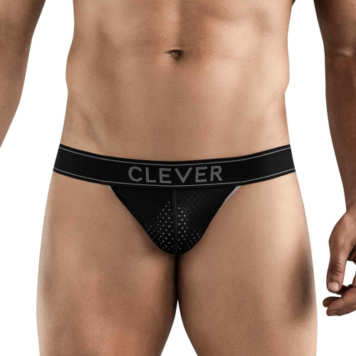 Черные перфорированные трусы-джоки Clever Ambar Jockstrap Черные перфорированные трусы-джоки Clever Ambar Jockstrap