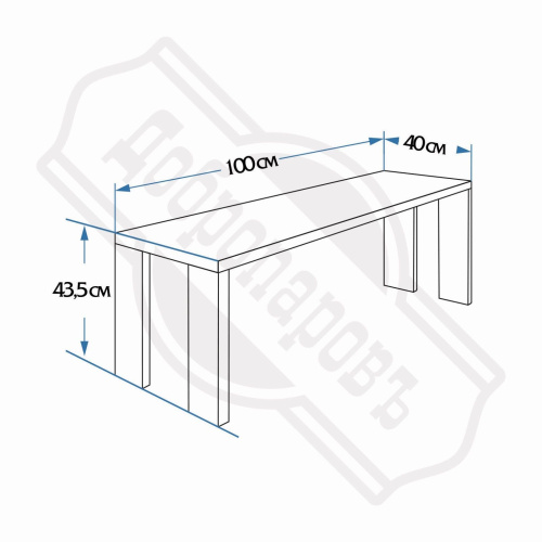 Деревянная лавка из наличника липы (100х40х43,5 см) фото 2
