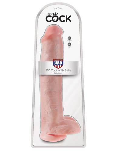 Телесный фаллоимитатор-гигант 15  Cock with Balls - 40,6 см. фото 5