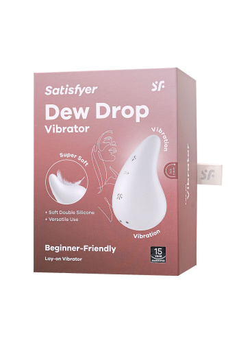 Белый вибромассажер в форме капли Dew Drop фото 6