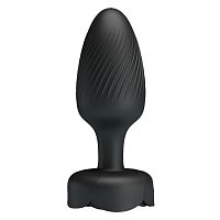 Черная анальная вибропробка с подсветкой Osborn - 9,8 см.