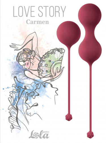 Набор бордовых вагинальных шариков Love Story Carmen фото 6