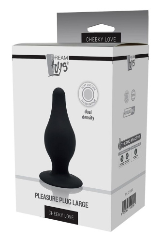 Черный анальный стимулятор DUAL DENSITY PLEASURE PLUG L - 10,2 см. фото 2