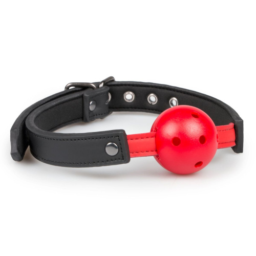 Красный кляп-шар Easytoys Ball Gag With PVC Ball фото 2