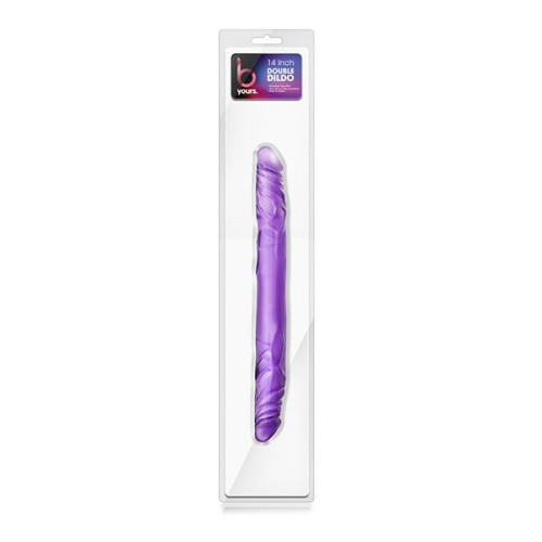 Фиолетовый двусторонний фаллоимитатор 14 Inch Double Dildo - 35 см. фото 2