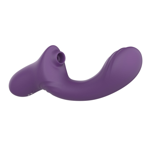 Фиолетовый вагинально-клиторальный вибратор фото 5