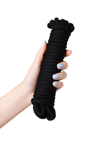 Черная текстильная веревка для бондажа - 1 м. фото 5