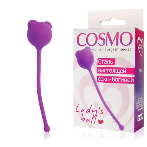 Фиолетовый вагинальный шарик с ушками Cosmo фото 2