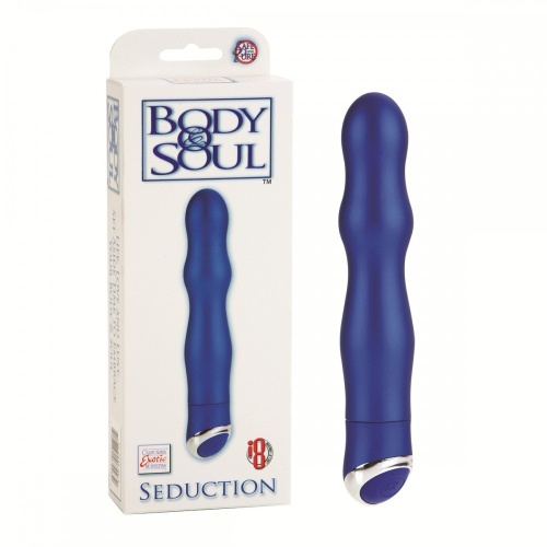 Синий волнистый вибратор Body & Soul Seduction - 18,5 см. фото 2