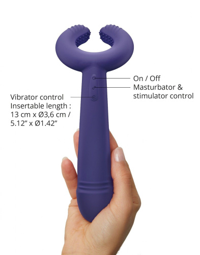 Темно-синий вибратор для пар Please Me Multi Vibrator фото 4