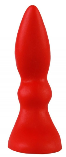 Красная изогнутая анальная пробка - 10 см. фото 2