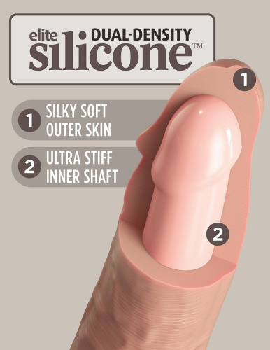 Телесный фаллоимитатор 9  Silicone Dual Density Cock - 25,4 см. фото 5