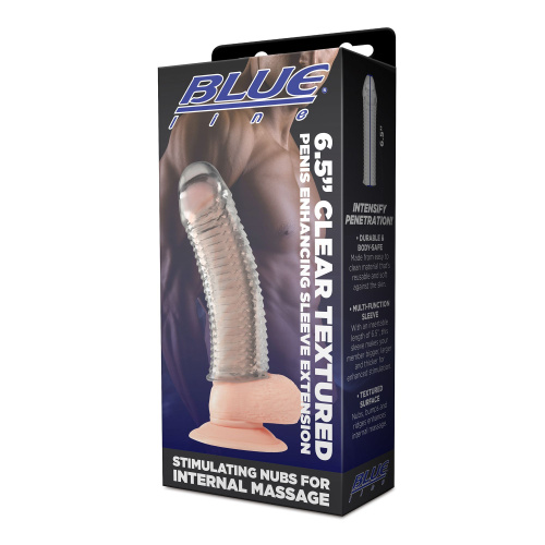 Текстурированная насадка на пенис Clear Textured Penis Enhancing Sleeve Extension - 16,5 см. фото 3