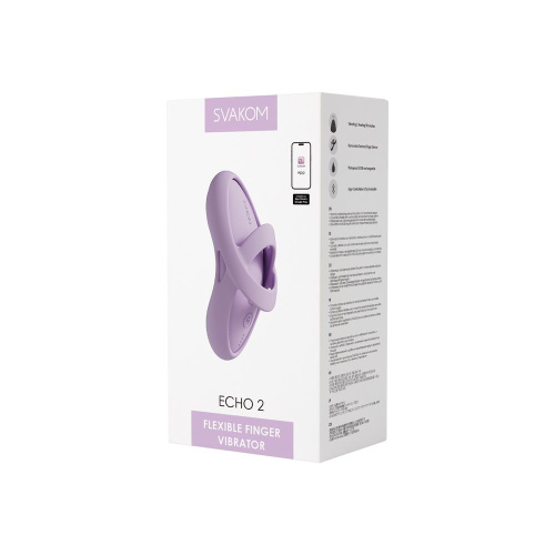 Сиреневый вибромассажёр на пальцы Echo 2 с функцией нагрева фото 6