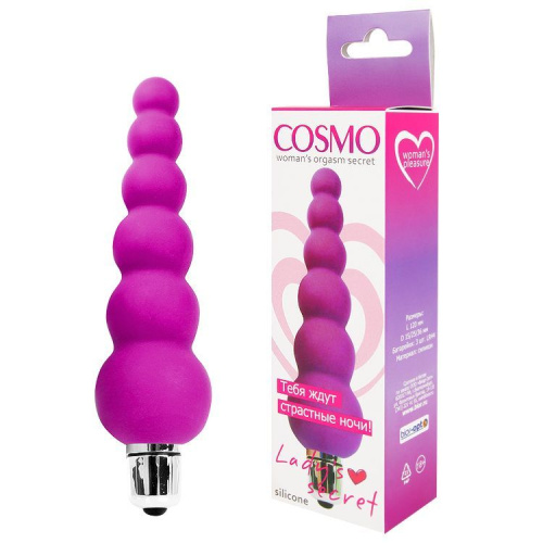 Розовый анальный вибромассажер-елочка - 12 см. фото 2