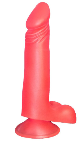 Розовый фаллоимитатор на присоске без вибрации - 17,8 см. фото 2